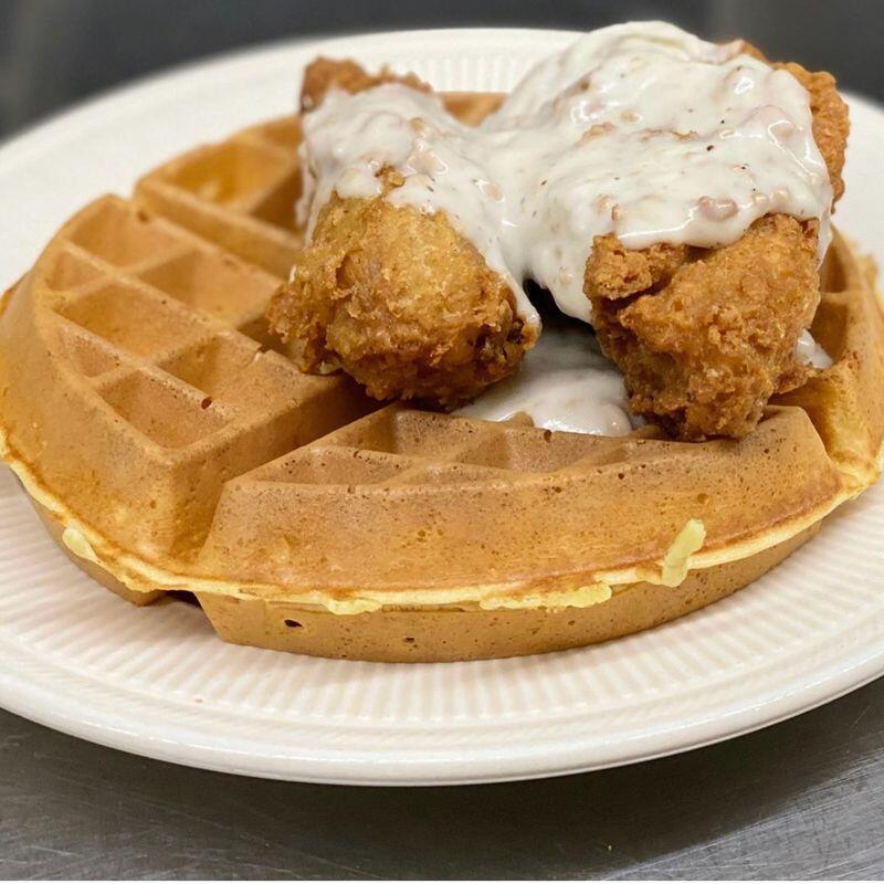 Chicken and Waffles with Sausage Gravy
